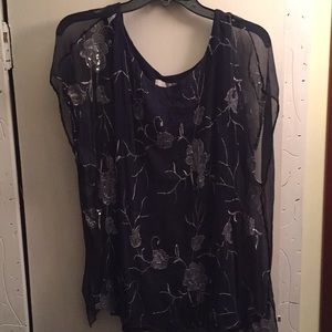 Ambra Made in Italy Embellished 💯 Silk Top